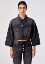 Clothing VICOLO JEANS JACKET WITH JEWEL BUTTON DETAIL