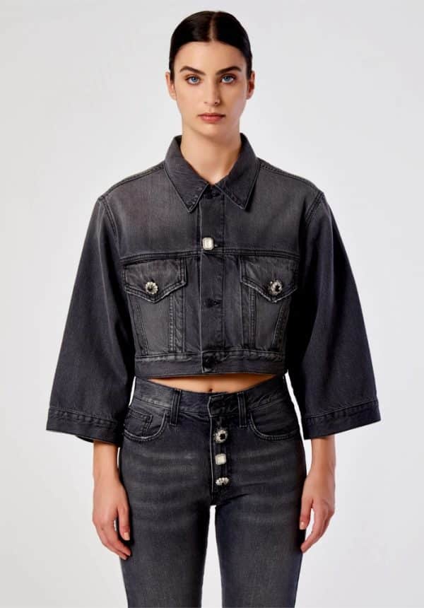 Clothing VICOLO JEANS JACKET WITH JEWEL BUTTON DETAIL