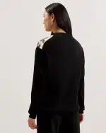 Clothing TED BAKER GWEENN PRINTED WOVEN FRONT LONGLINE CARDIGAN