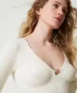 Clothes TWINSET FITTED JUMPER WITH OVAL T LOGO