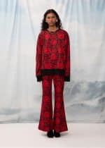 Clothing WE ARE FLARED PANTS FLOWERS RED