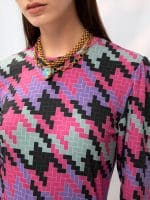 Clothes WE ARE RUCHED JERSEY DRESS PIED-DE-POULE