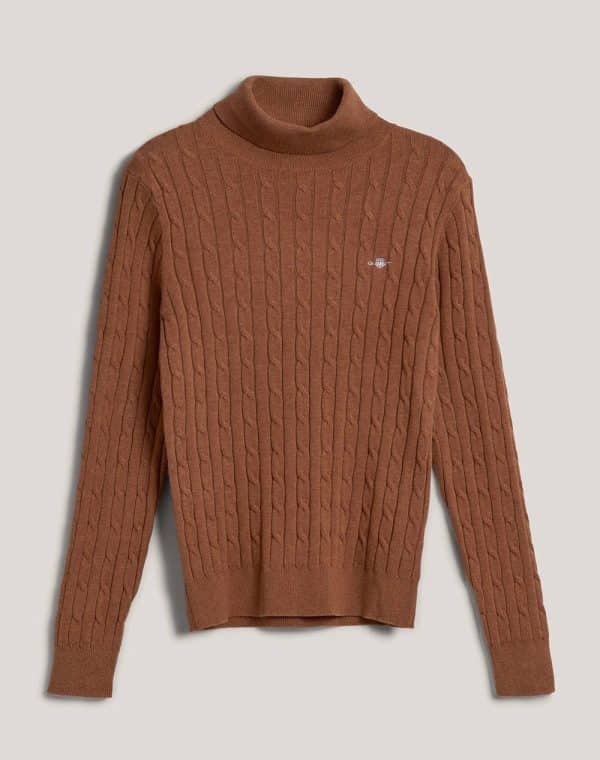 Clothes GANT STRETCH COTTON CABLE KNIT TURTLENECK SWEATER