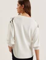 Clothing TED BAKER JOIEE V NECK PRINTED WOVEN FRONT JUMPER