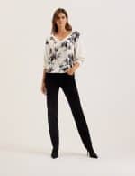 Clothing TED BAKER JOIEE V NECK PRINTED WOVEN FRONT JUMPER