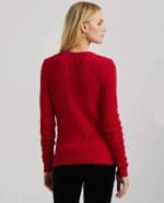 Clothing LAUREN RALPH LAUREN BUTTON TRIM CABLE KNIT COTTON JUMPER