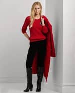 Clothing LAUREN RALPH LAUREN BUTTON TRIM CABLE KNIT COTTON JUMPER