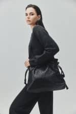 Bags LEATHER TWIST TEXTURED BAG