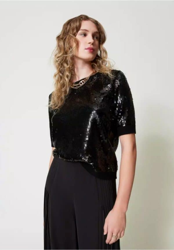 Clothes TWINSET JUMPER WITH FULL SEQUIN EMBROIDERY