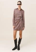Clothing LOVE + ALICIA MAGENTA VISCOSE PRINTED SHIRT