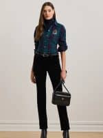 WINTER SALES LAUREN RALPH LAUREN RELAXED FIT BLACK WATCH PLAID SHIRT