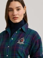 WINTER SALES LAUREN RALPH LAUREN RELAXED FIT BLACK WATCH PLAID SHIRT