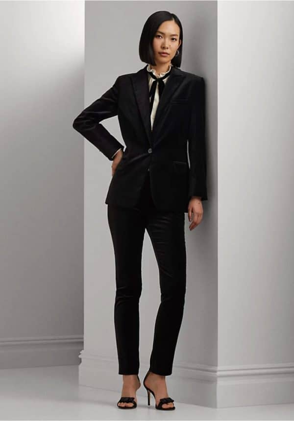 Clothes LAUREN RALPH LAUREN STRETCH VELVET SKINNY ANKLE TROUSER