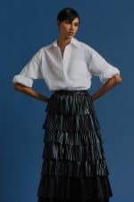 Clothing BE YOU RUFFLED FAUX LEATHER SKIRT