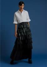 Clothing BE YOU RUFFLED FAUX LEATHER SKIRT