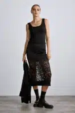 Clothes ANNA SAMOUKA FRANCA LACE MIDI SKIRT