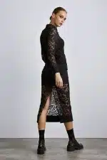 Clothes ANNA SAMOUKA FRANCA LACE MIDI SKIRT