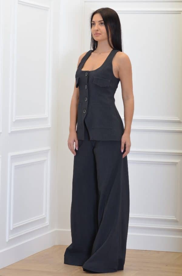 Clothes CKONTOVA GREY VEST WITH POCKETS