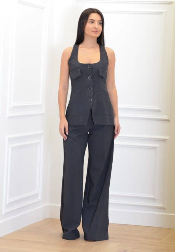 Clothes CKONTOVA GREY VEST WITH POCKETS