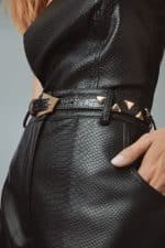 Accessories LEATHER TWIST GEO BELT