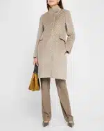 Clothing CHIARULLI FERONIA CHEVRON WOOL ONE BUTTON COAT