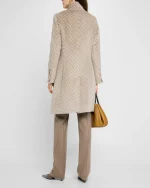 Clothing CHIARULLI FERONIA CHEVRON WOOL ONE BUTTON COAT