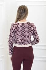 Clothes ELISABETTA FRANCHI JACQUARD LOGO CROPPED CARDIGAN