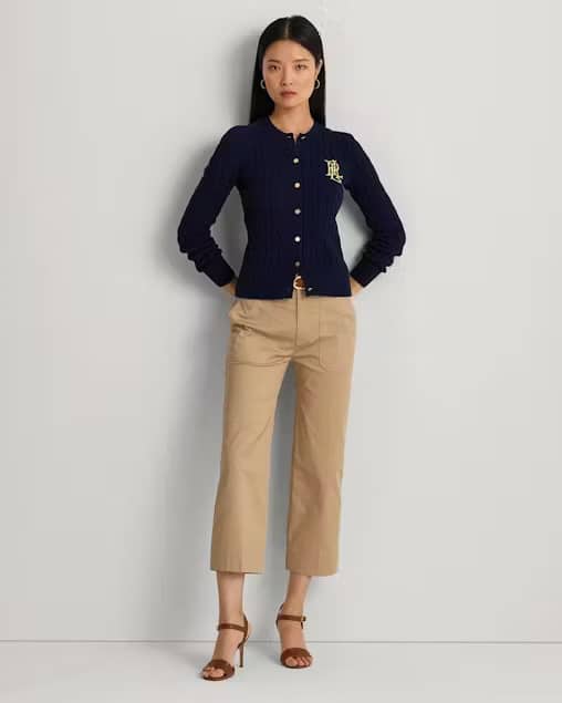 Clothes LAUREN RALPH LAUREN CABLE KNIT COTTON CARDIGAN