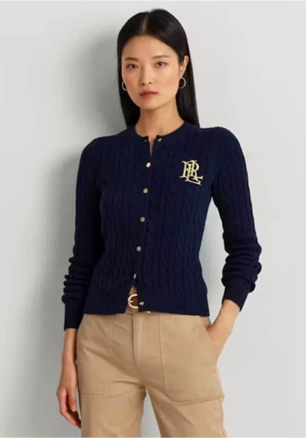 Clothes LAUREN RALPH LAUREN CABLE KNIT COTTON CARDIGAN