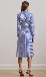 Clothing LAUREN RALPH LAUREN STRIPED TIEFRONT BROADCLOTH SHIRTDRESS