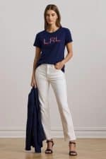 Clothes LAUREN RALPH LAUREN BEADED LOGO COTTON JERSEY T-SHIRT