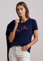 Clothes LAUREN RALPH LAUREN BEADED LOGO COTTON JERSEY T-SHIRT