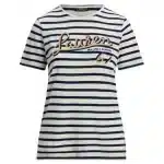 Clothes LAUREN RALPH LAUREN LOGO STRIPED COTTON BLEND JERSEY T-SHIRT