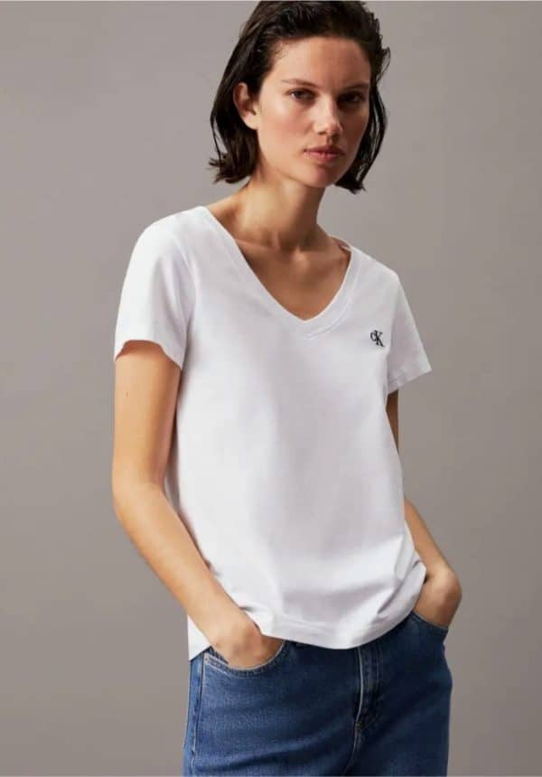 New Collection CALVIN KLEIN JEANS SLIM V NECK T-SHIRT