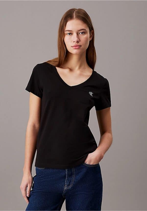 New Collection CALVIN KLEIN JEANS SLIM V NECK T-SHIRT