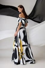 Clothes ALLURE EVENING LONG DRESS WITH GOLDEN APPLIQUÉ