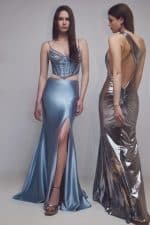 New Collection ALLURE EVENING METALLIC LONG DRESS