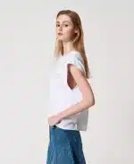 New Collection TWINSET T-SHIRT WITH LACE APPLIQUÉ