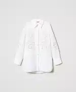 New Collection TWINSET OVERSIZED POPLIN SHIRT WITH EMBROIDERY