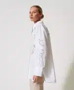 New Collection TWINSET OVERSIZED POPLIN SHIRT WITH EMBROIDERY