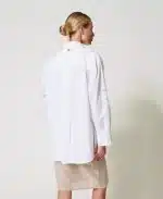 New Collection TWINSET OVERSIZED POPLIN SHIRT WITH EMBROIDERY
