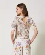 Clothes TWINSET MESH JUMPER WITH FLORAL PRINT