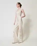 New Collection TWINSET LINEN BLEND JUMPSUIT WITH EMBROIDERY