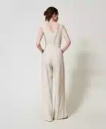 New Collection TWINSET LINEN BLEND JUMPSUIT WITH EMBROIDERY