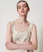 New Collection TWINSET LINEN BLEND JUMPSUIT WITH EMBROIDERY