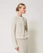New Collection TWINSET JACQUARD KNIT JACKET WITH LUREX