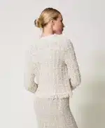 New Collection TWINSET JACQUARD KNIT JACKET WITH LUREX