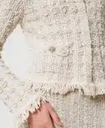 New Collection TWINSET JACQUARD KNIT JACKET WITH LUREX