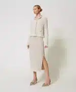 New Collection TWINSET JACQUARD KNIT JACKET WITH LUREX