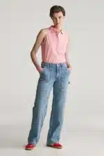 Clothes GANT CONTRAST COLLAR SLEEVELESS PIQUE TOP